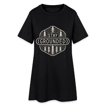 Bleib geerdet Wald Baden Yoga Zitate - Frauen T-Shirt-Kleid - Schwarz - Vorne