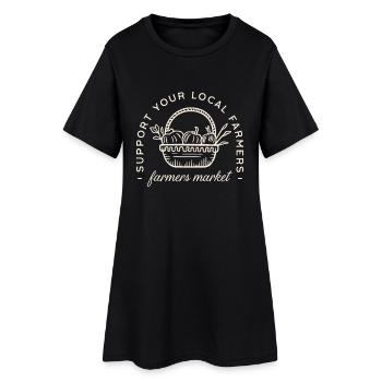 Farmer’s market support local food locally grown - Women’s T-Shirt Dress - black - Front
