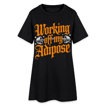 Workout motif with dumbbell - Women’s T-Shirt Dress - black - Front