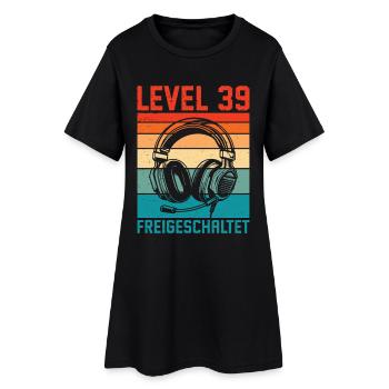 39. Geburtstag Männer Gamer Level 39 Unlocked - Frauen T-Shirt-Kleid - Schwarz - Vorne