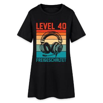 40. Geburtstag Männer Gamer Level 40 Unlocked - Frauen T-Shirt-Kleid - Schwarz - Vorne
