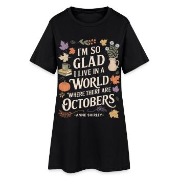 Littérature d'automne Citation d'Anne d'octobre - Robe T-shirt Femme - noir - Devant