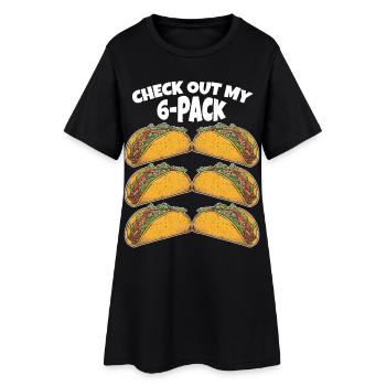 Taco 6 pack lustiger Spruch - Frauen T-Shirt-Kleid - Schwarz - Vorne