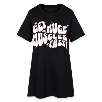 Big Muscles Fun Slogan Design - Women’s T-Shirt Dress - black - Front