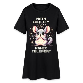 Capacité principale : Téléportation panique | Chinchilla - Robe T-shirt Femme - noir - Devant