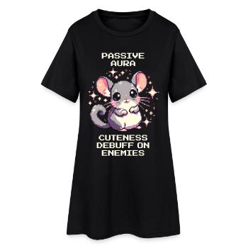 Aura passive : Débuff de gentillesse | Chinchilla - Robe T-shirt Femme - noir - Devant