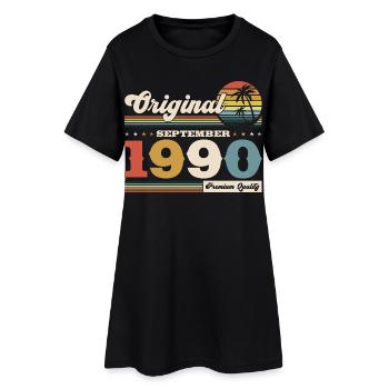 35e anniversaire Original septembre 1990 - Robe T-shirt Femme - noir - Devant