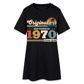 55th birthday Original September 1970 - Women’s T-Shirt Dress - black - Front