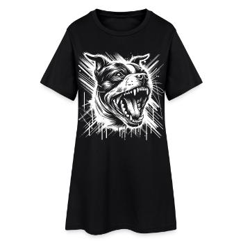 Cooler Staffordshire Bullterrier Graffiti Stil - Frauen T-Shirt-Kleid - Schwarz - Vorne