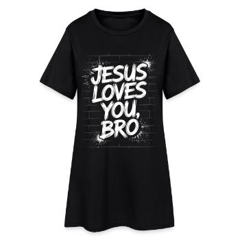 Jésus t'aime, mon frère - Message inspirant - Robe T-shirt Femme - noir - Devant