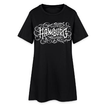 Hamburg Heavy Metal Headbanger Typografie - Frauen T-Shirt-Kleid - Schwarz - Vorne