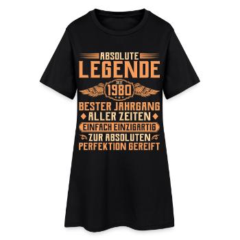 45e anniversaire - Légende depuis 1980 - Robe T-shirt Femme - noir - Devant
