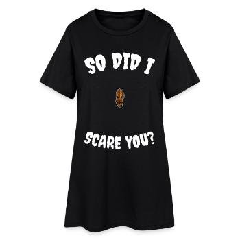 Hallowpea So did I scare you? Halloween peanut - Women’s T-Shirt Dress - black - Front
