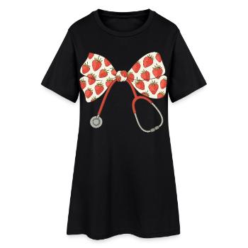 Nurse, Stethoscope, Loop - Women’s T-Shirt Dress - black - Front