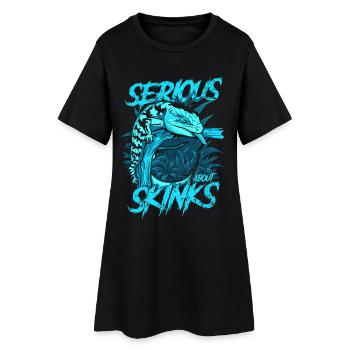 Ernsthaft über Blauzungenskinke Reptilienhalter - Frauen T-Shirt-Kleid - Schwarz - Vorne