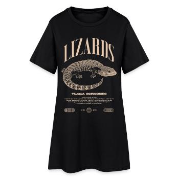 Langue Bleue Scinque Reptile Keeper Streetwear - Robe T-shirt Femme - noir - Devant