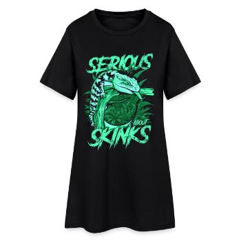 Ernsthaft über Blauzungenskinke Reptilienhalter - Frauen T-Shirt-Kleid - Schwarz - Vorne