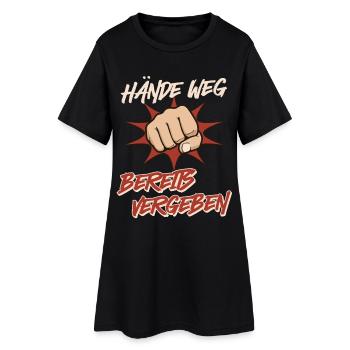 Malle HÄNDE WEG! Anti Flirt Party Outfit - Frauen T-Shirt-Kleid - Schwarz - Vorne
