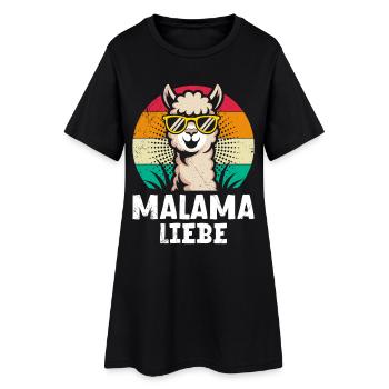Bientôt maman MALAMA LOVE Rétro Drôle - Robe T-shirt Femme - noir - Devant