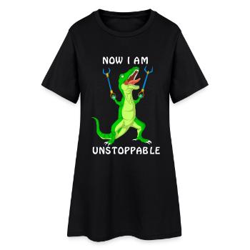 Dinosaurier Jetzt bin ich unaufhaltsam Lustig Prähistorisch - Frauen T-Shirt-Kleid - Schwarz - Vorne