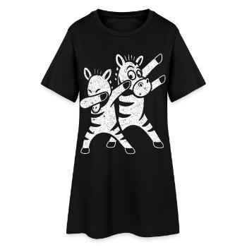 Funny Dancing Zebras Dabbing - Women’s T-Shirt Dress - black - Front