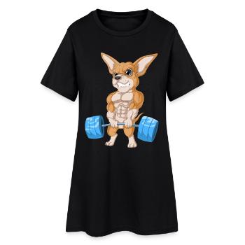 Haltérophilie Chihuahua - Robe T-shirt Femme - noir - Devant