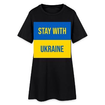 Restez avec la conception de l’insigne Ukraine - Robe T-shirt Femme - noir - Devant