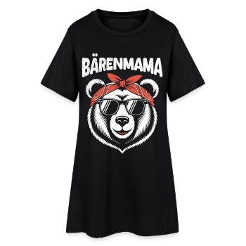 Werdende Mutter BÄRENMAMA Bald Mama Lustiges - Frauen T-Shirt-Kleid - Schwarz - Vorne