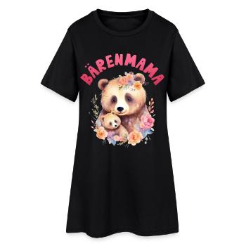 Future maman BEAR MAMA Drôle - Robe T-shirt Femme - noir - Devant