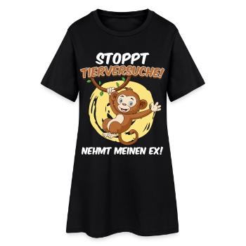 Tierschutz STOPPT TIERVERSUCHE NEHMT MEINEN EX - Frauen T-Shirt-Kleid - Schwarz - Vorne