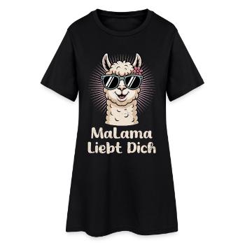 Soon to be mom MALAMA LOVES YOU Funny - Women’s T-Shirt Dress - black - Front