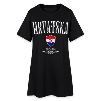 Fierté croate, drapeau croate - Robe T-shirt Femme - noir - Devant