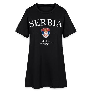 Orgueil serbe, né en Serbie - Robe T-shirt Femme - noir - Devant
