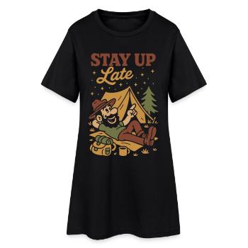 Drôle de camping camping-car ciel étoilé - Robe T-shirt Femme - noir - Devant