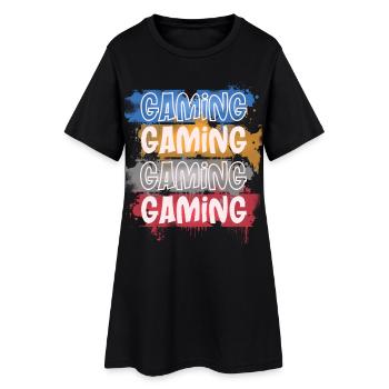 Jeu - Robe T-shirt Femme - noir - Devant