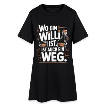 Là où il y a un Willi, il y a un moyen – disant - Robe T-shirt Femme - noir - Devant