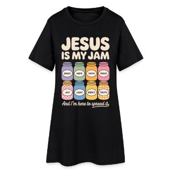 Jésus est ma confiture : foi, espoir, paix, - Robe T-shirt Femme - noir - Devant