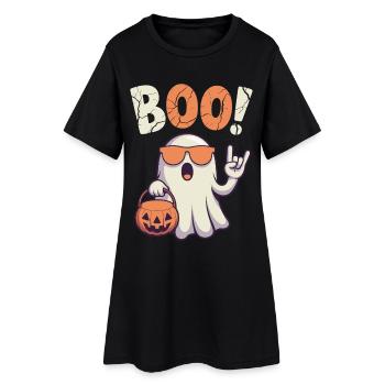 Bouh ! Un design fantôme cool pour les fans d'Halloween - Robe T-shirt Femme - noir - Devant