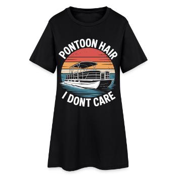 Pontonkapitän Pontonboot Spruch - Frauen T-Shirt-Kleid - Schwarz - Vorne
