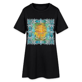 Motif celtique avec motifs soleil - Robe T-shirt Femme - noir - Devant