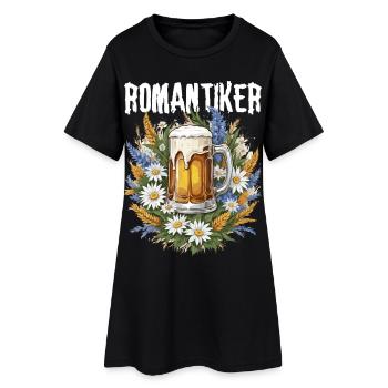 Chope à bière romantique avec des fleurs, chemise traditionnelle pour bière - Robe T-shirt Femme - noir - Devant