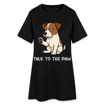 Parler à la Patte Jack Russel terrier Jack russel - Robe T-shirt Femme - noir - Devant