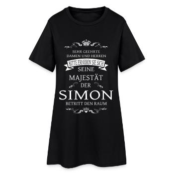 Seine Majestät der Simon betritt den Raum - Frauen T-Shirt-Kleid - Schwarz - Vorne