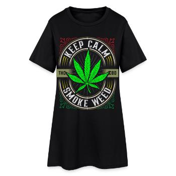 Keep calm smoke weed - Cannabis - THC - Stoner - Robe T-shirt Femme - noir - Devant