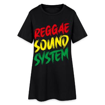 Reggae Sound System - Rasta - Jamaïque - Robe T-shirt Femme - noir - Devant