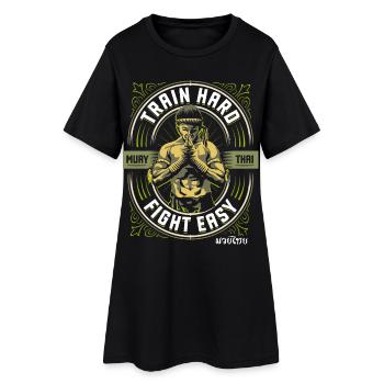 Muay Thai - Entraînez-vous dur, combattez facilement - Robe T-shirt Femme - noir - Devant
