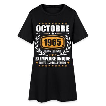 Vintage Octobre 1965, Cadeau Rétro Octobre 1965 - Robe T-shirt Femme - noir - Devant