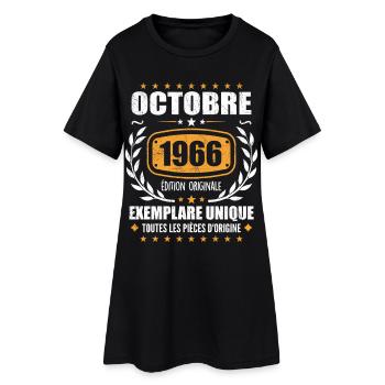 Vintage Octobre 1966, Cadeau Rétro Octobre 1966 - Robe T-shirt Femme - noir - Devant