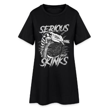Ernsthaft über Blauzungenskinke Reptilienhalter - Frauen T-Shirt-Kleid - Schwarz - Vorne