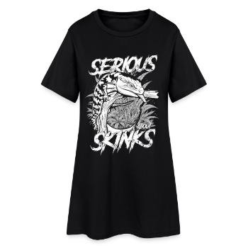 Ernsthaft über Blauzungenskinke Reptilienhalter - Frauen T-Shirt-Kleid - Schwarz - Vorne